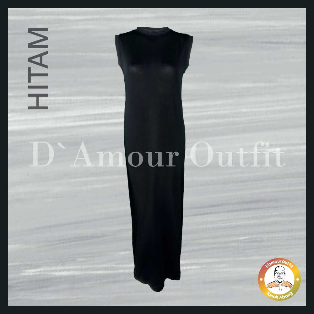 Spandex Manset Dalaman Gamis Polos Tanpa Lengan Wanita Kerah Leher Turtle Neck Inner Lebaran Terbaru Perempuan Hitam Warna Kulit Bahan Rayon Spandek Kaos Daleman Cewe Hijab Dewasa Mangset Atasan Iner Cewek Jumbo Big Size LD 120 Dres Premium