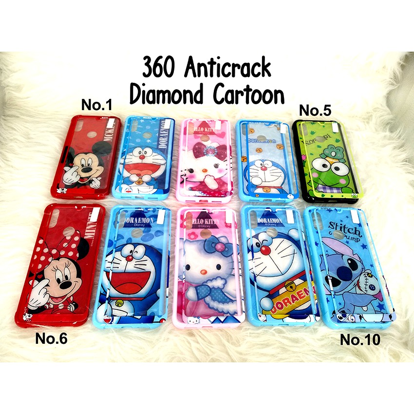 Case Anticrack Diamond Cartoon + Tempered for OPPO/ SAMSUNG/XIAOMI/ VIVO