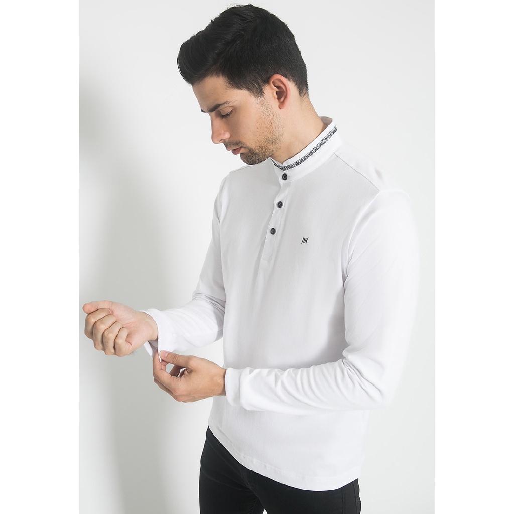 Johnwin - Kaos Casual Lengan Panjang - Putih - ATS.630.K457.32.C