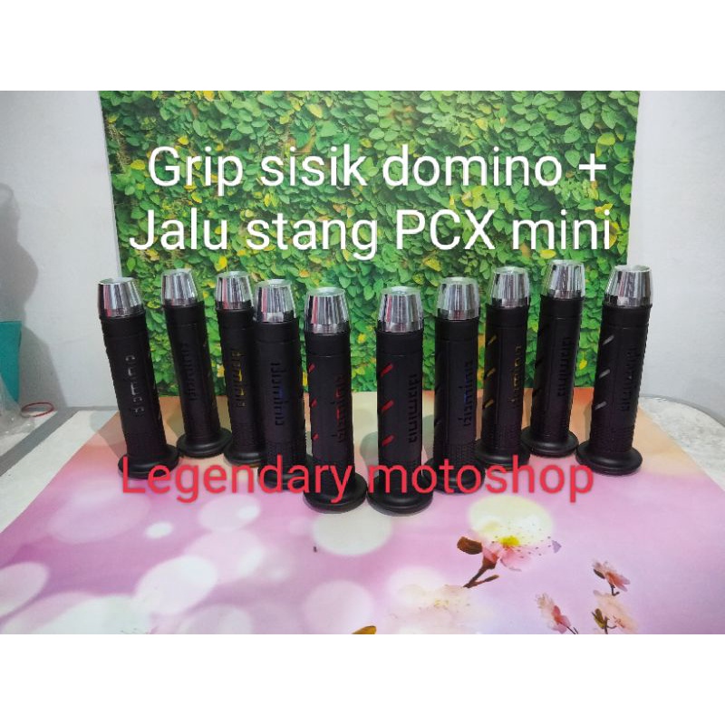 Handgrip Hanfat Grip domin0 sisik + Jalu stang PCX mini universal