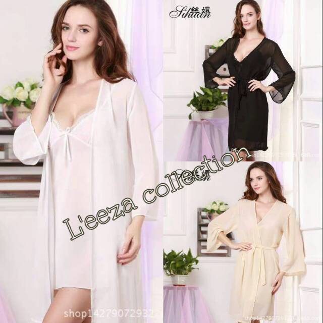 Lingerie chiffon set 2in1 PLAIN