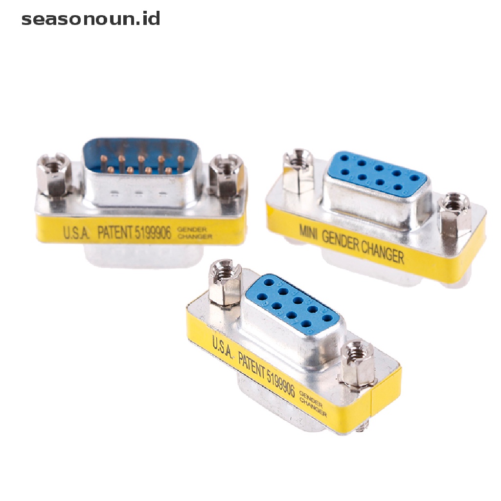 (seasonoun) Adapter Konektor Serial DB9 D-Sub 9pin Mini Gender Changer RS232