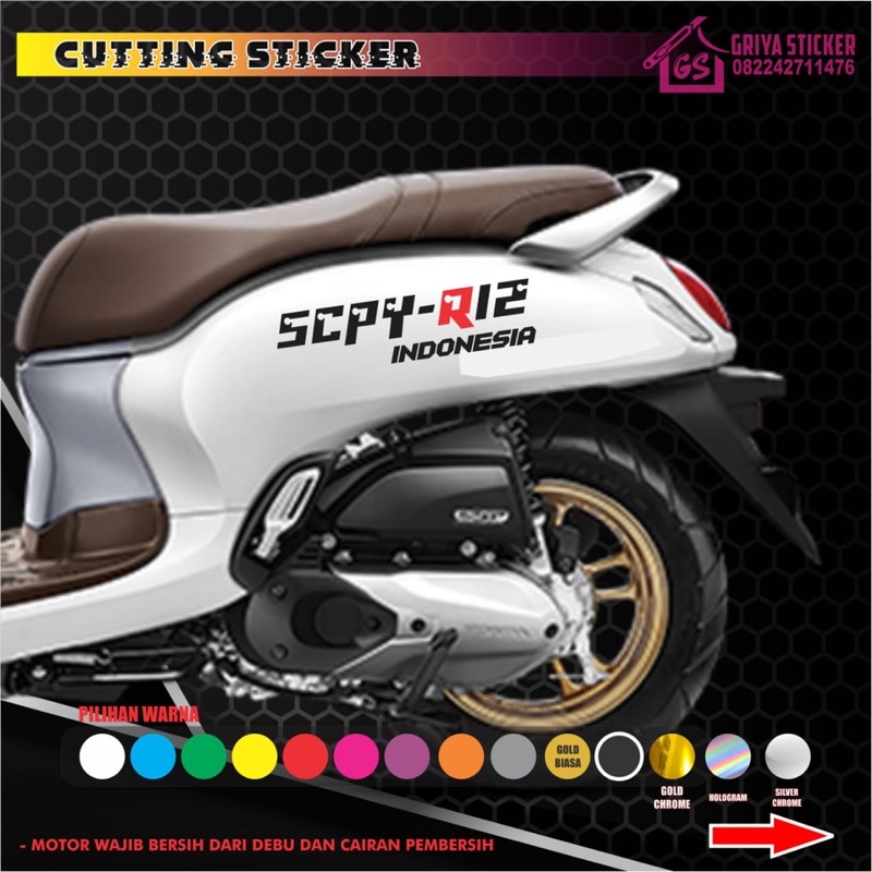 sticker cutting scpy-R12 stiker scoopy scpy viral berkualitas