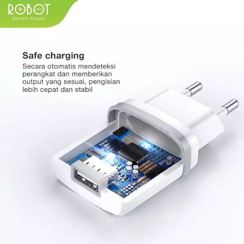 SINGLE PORT CHARGER ROBOT RT-K7 1A GARANSI 1 TAHUN