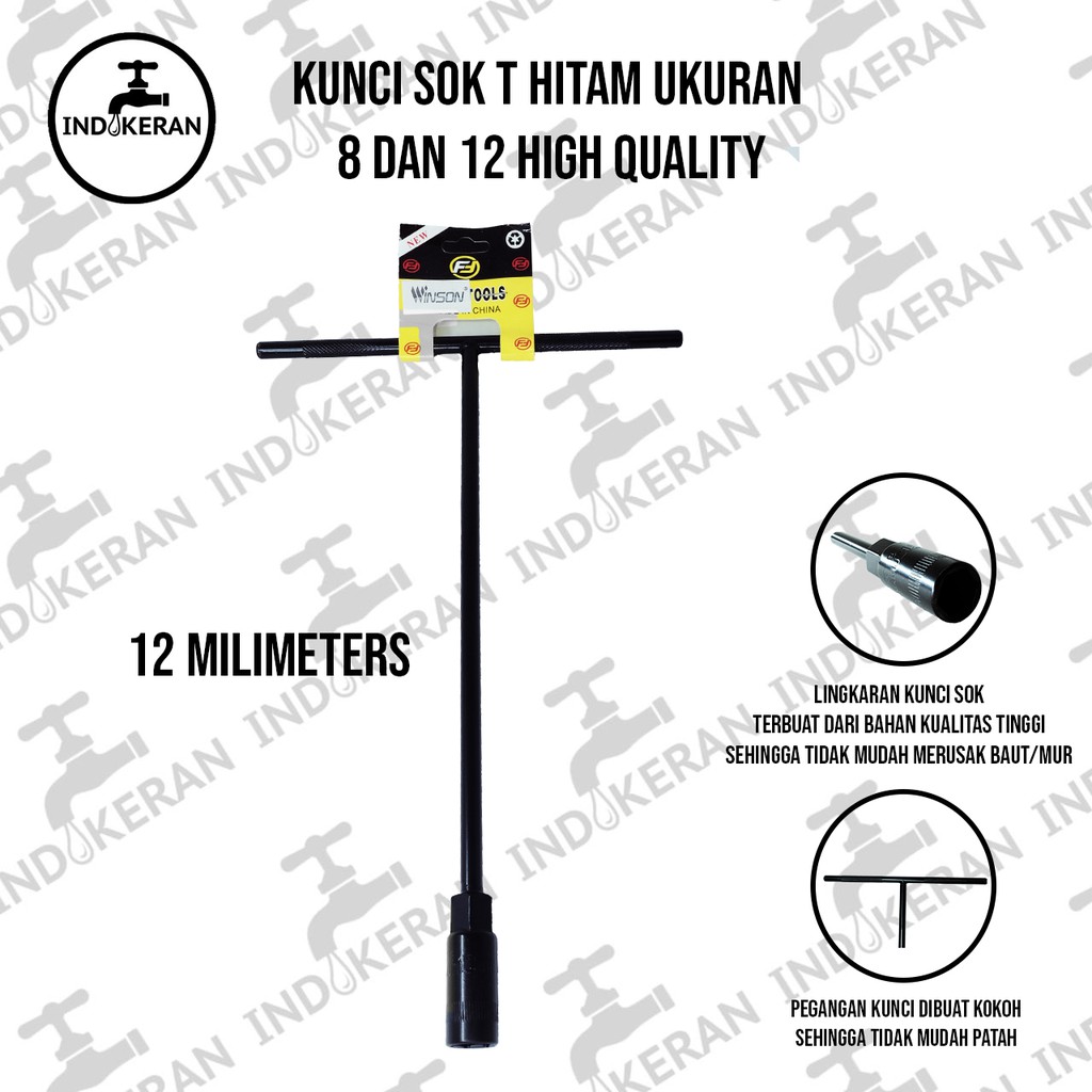 INDOKERAN - Kunci Sok T Hitam - High Quality