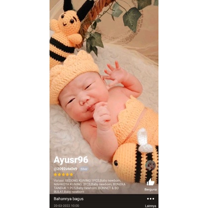 kostum bayi newborn lebah lucu menggemaskan untuk baby