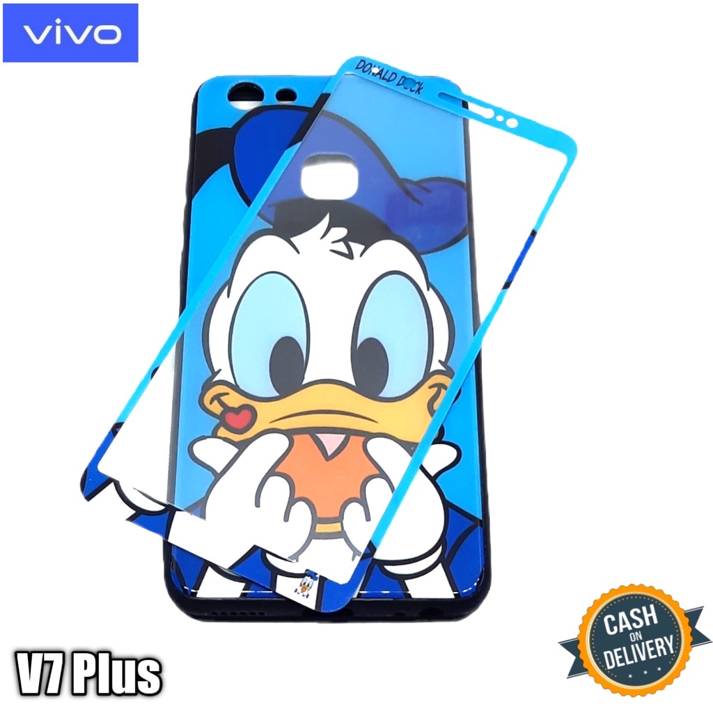 Vivo V7 Plus Silikon Glass Case Motif Lucu