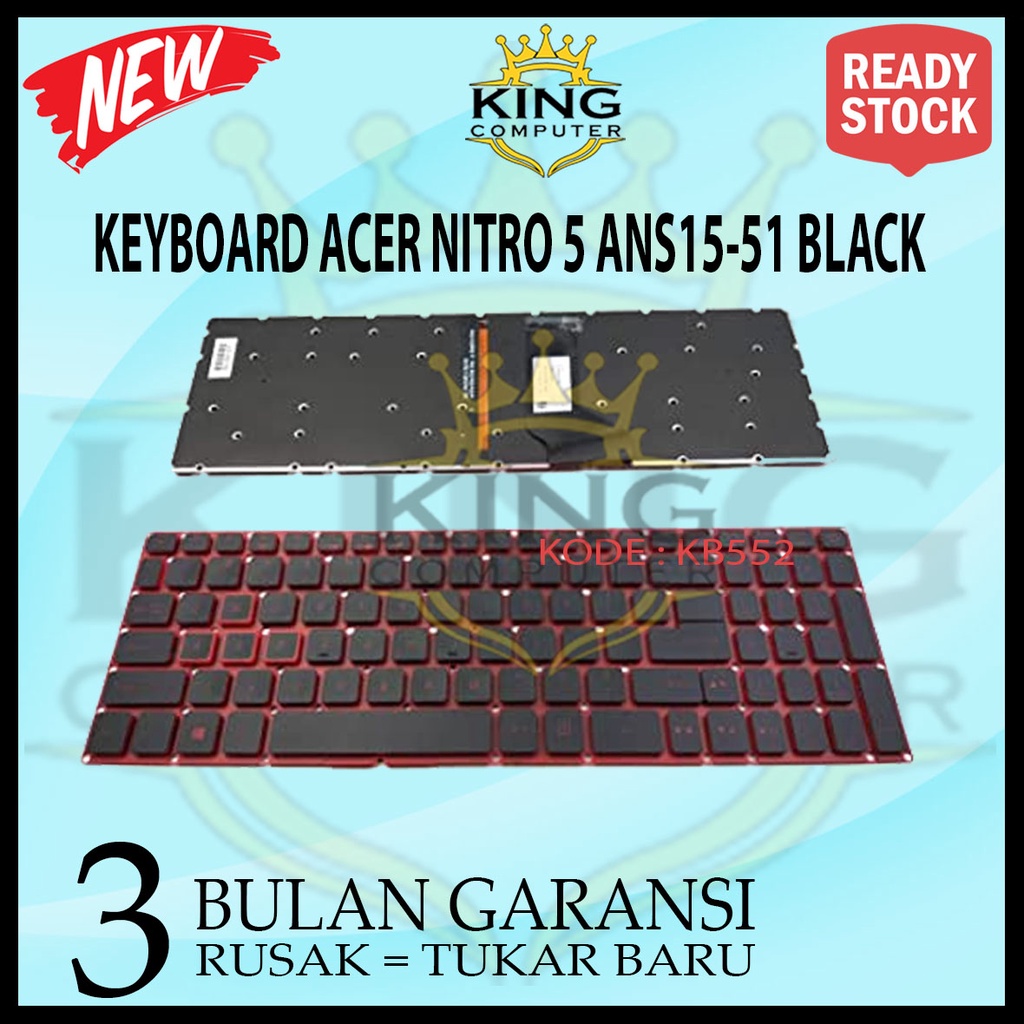 Keyboard Acer Nitro 5 Backlit AN515-41 AN515-42 AN515-51 AN515-52 AN515-53 Backlit