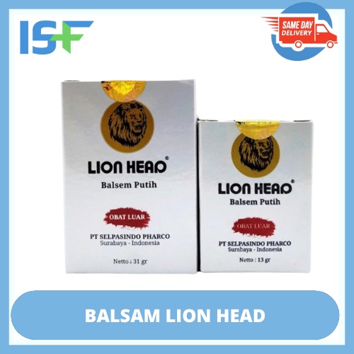 ⭐ISF⭐Balsem Putih Cap Singa - Lion Head Ukuran 13 GR - 31 Gr - Sakit Kepala, Pinggang, Pegal Linu, Gatal