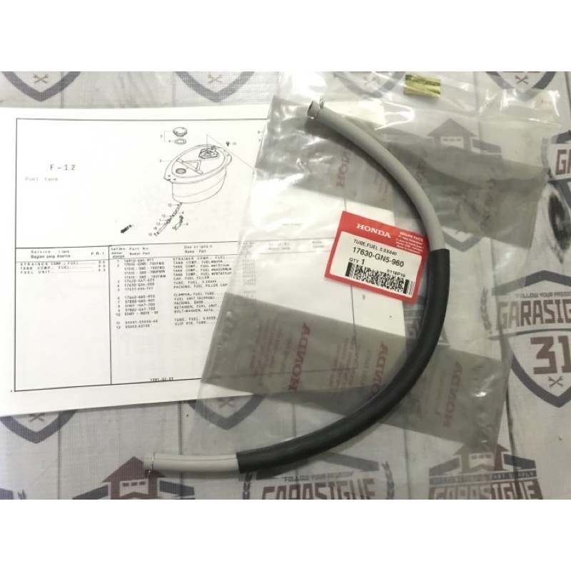 Selang Tangki Bensin Motor Honda Original AHM