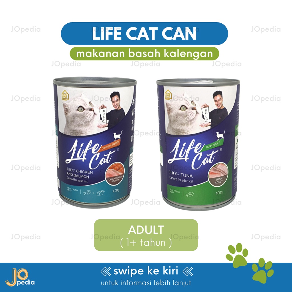 LIFE CAT CAN Makanan Basah Kucing Kaleng Cat Wet Food Kitten Adult Senior Junior 400gr