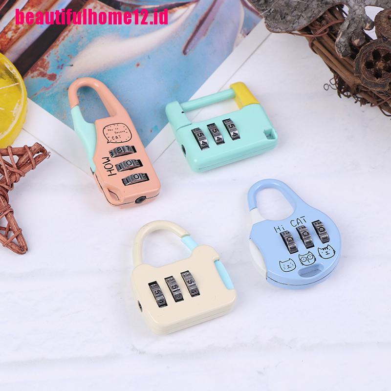 【beautifulhome12.id】Mini Resettable 3 Digit Combination Travel Luggage Suitcase Code Lock