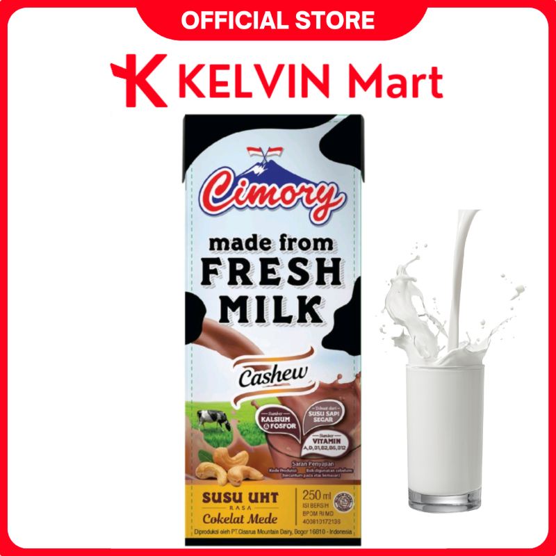 

Cimory Susu Cair UHT Coklat Milk Chocolate Cashew Rasa Cokelat Kacang Mete pck 250mL | KELVIN Mart