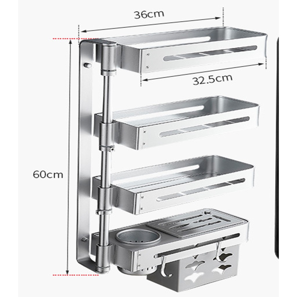 Rak Stainless 3 Susun Rak Dapur Tempat Bumbu, Rak Serbaguna, Portable