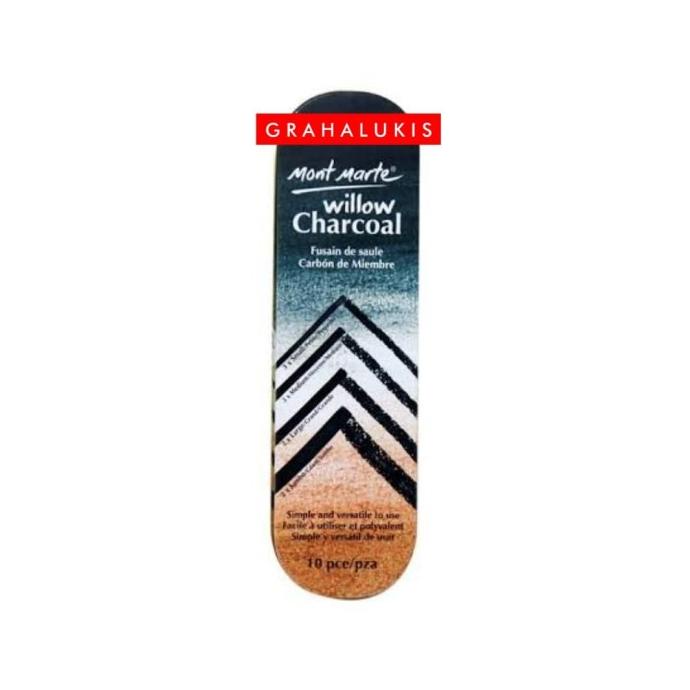 

(BISA COD) Mont Marte Willow Charcoal In Tin - 10piece EKSLUSIF Kode 246
