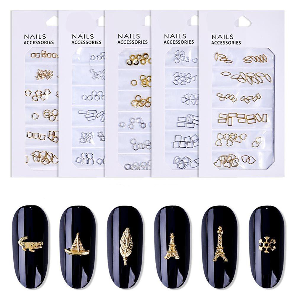 Mxbeauty Hiasan Kuku 3D DIY Bentuk Hati / Gagak / Salib Model Punk / Gotik Untuk Nail Art