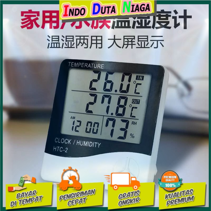 Taffware Digital Temperature Humidity Meter Clock Alarm Calender HTC-2