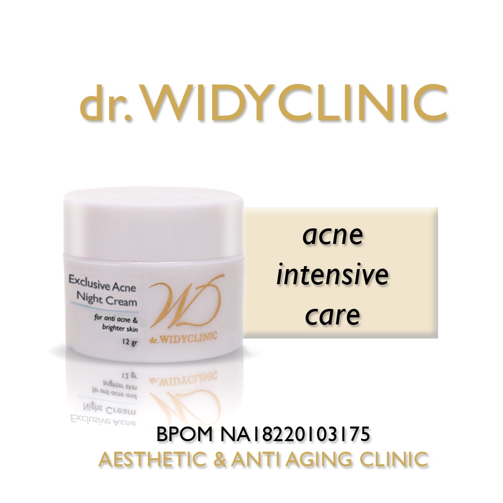 Exclusive Acne Night Cream dr Widy Clinic Krim Malam Jerawat, Glowing, Mencerahkan Wajah Cream Fungal Acne Bekas Jerawat Untuk Semua Jenis Kulit