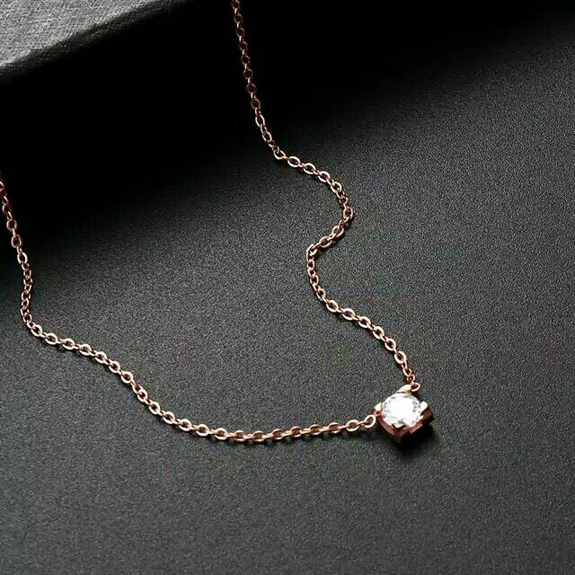 GG Kalung Berlian Batu zircon Titanium#KL-118