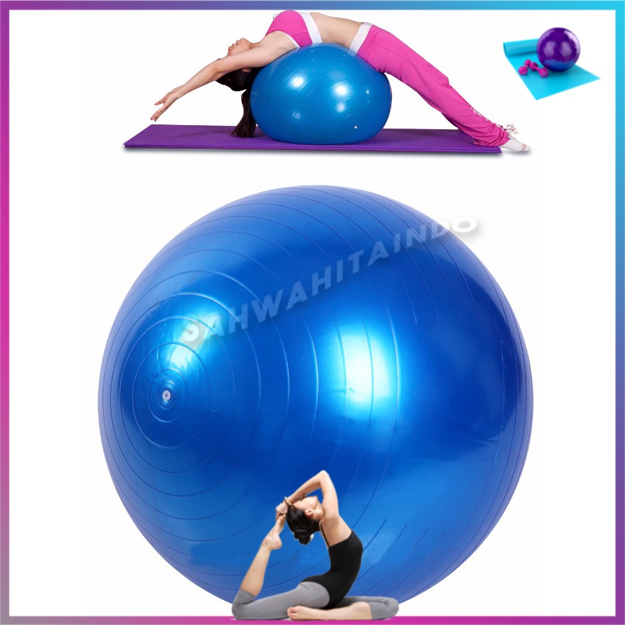 Bola Yoga Pilates Senam Bumil Fitness Gym Ball 55 cm Ibu Hamil Perlengkapan Yoga Fitnes