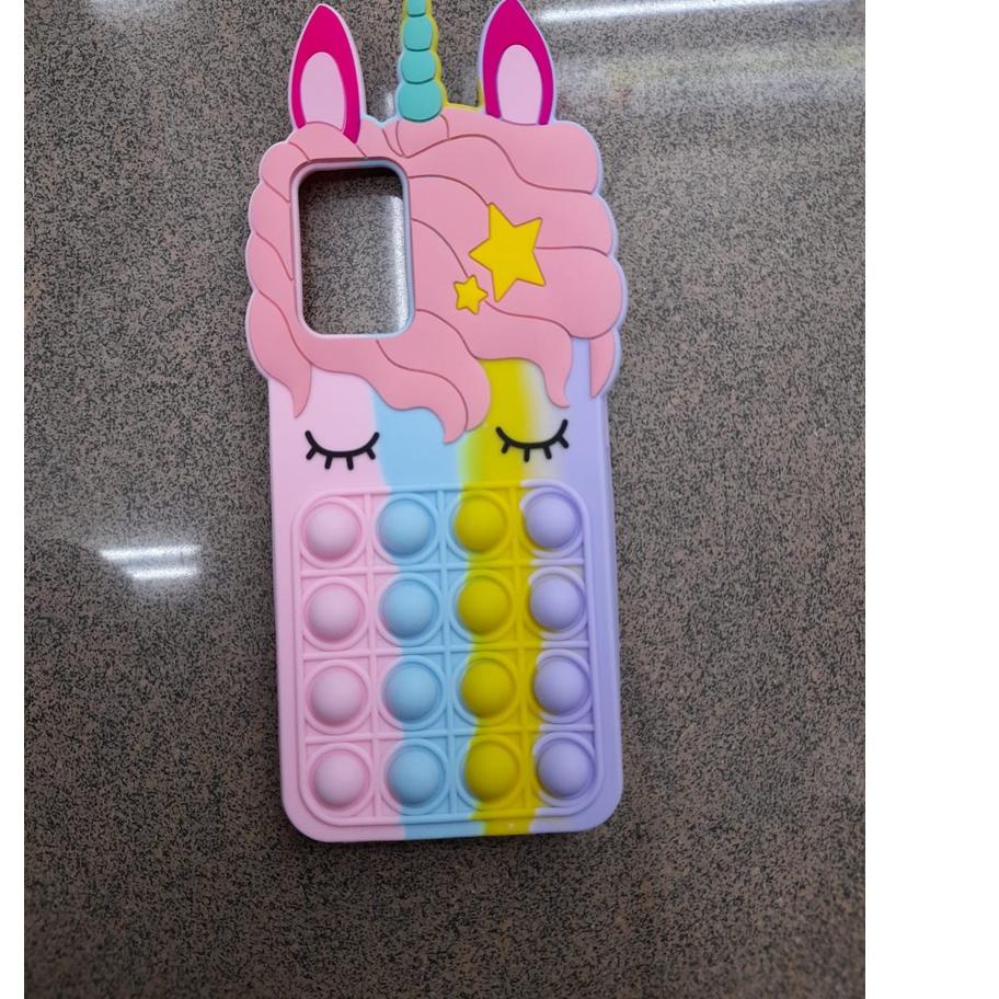 Pop it Vivo Y15s Y91c Y17 Y12 Y15 Y91 Y93 Y95  Case 3D Karakter Unicorn Kuda Poni Soft Casing .