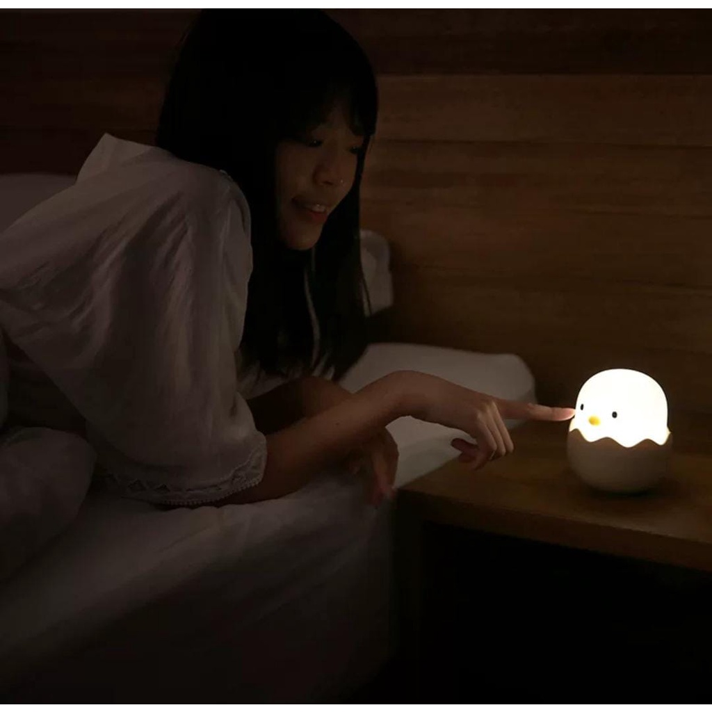 Lampu Tidur Anak Lucu Silicon Egg Shell Lampu Unik Silicone Chick Lampu Tidur Malam Bentuk Telur Ayam