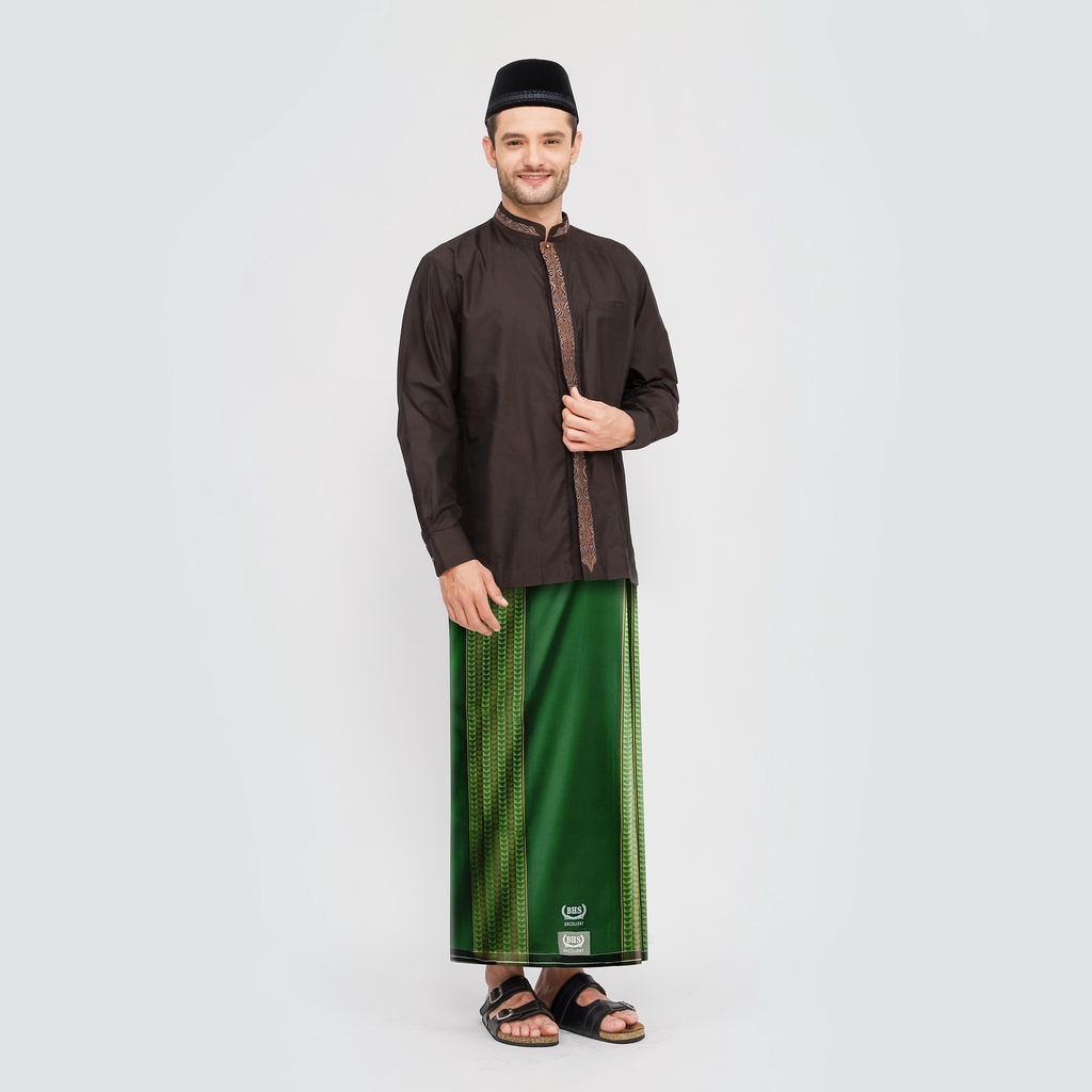 Sarung BHS Excellent Silver Motif SCF Hijau Tanpa Songket