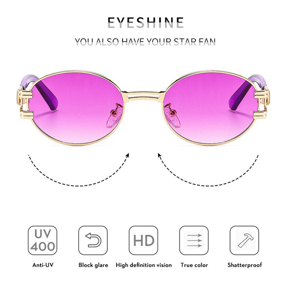 Lily Y2K Kacamata Hitam Street Lightning Hias Frame Oval Shades Cyberpunk