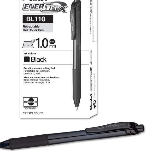 

◊ Pulpen Pentel Energel 1.0 MM / 0,5 / 0,7 - Hitam ❊