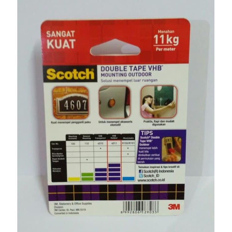 

Termurah 3M Scotch Double Tape Vhb Mounting Outdoor 4011-1A 21 Mm X 1 M Offic