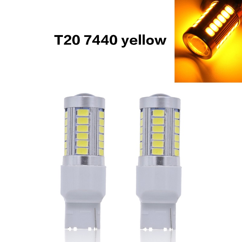 1 PCS T20 7440 W21W WY21W 33 SMD 5730 LED mobil Cadangan Cadangan Lampu 33SMD 5630 LED motor lampu