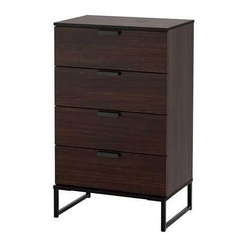 IKEA TRYSIL Lemari 4 laci warna cokelat tua ukuran 60x99 cm