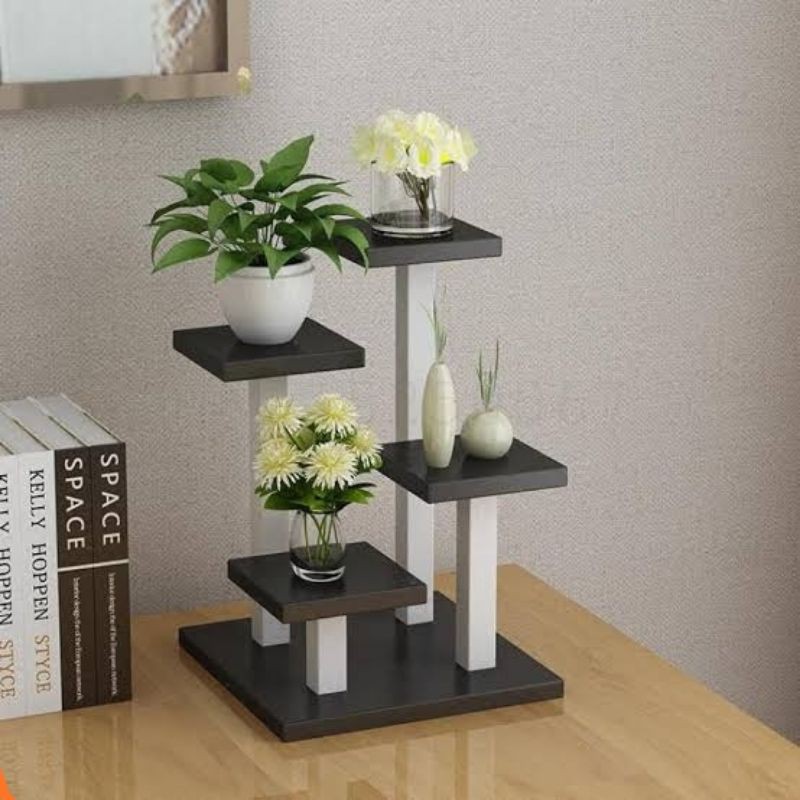 Rak pot bunga 4 susun mini serbaguna hiasan dekorasi meja