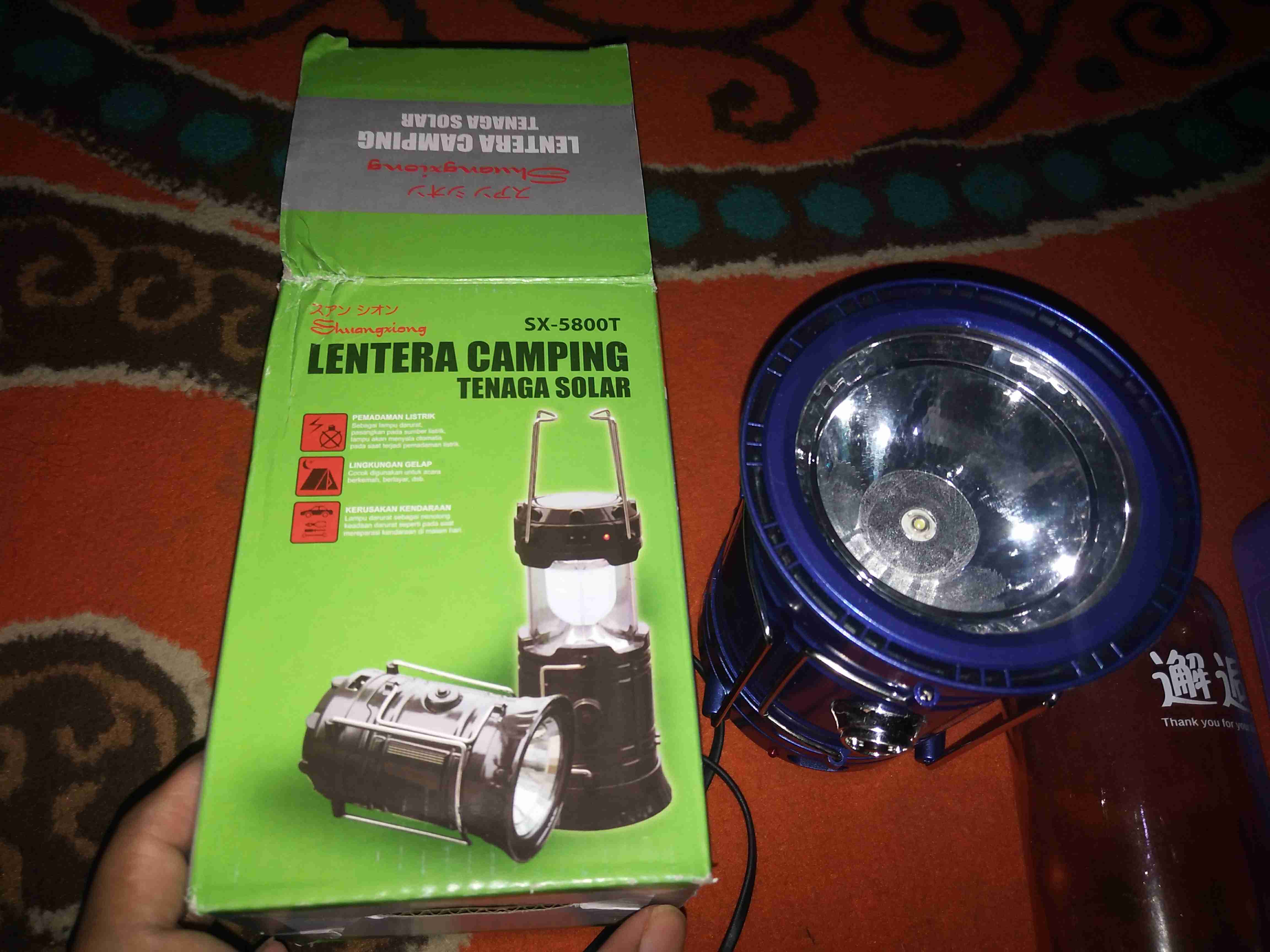 Ruibao Senter Lampu Emergency - Lentera Camping Powerbank Solar Kotak
