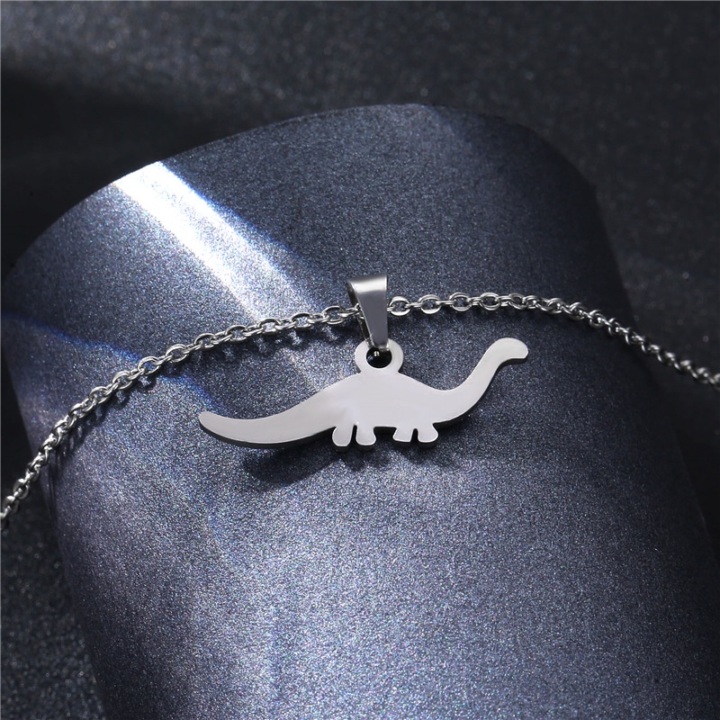 Pribadi fashion baja ornamen dinosaurus hewan kalung Amerika Selatan Stainless steel Kalung