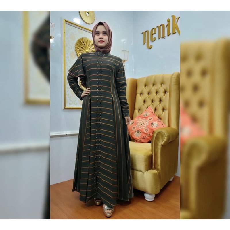 new abaya hikmat original a6619 dark green size L (sold out)