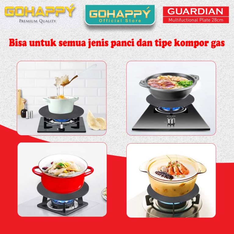 Tatakan Alas Panci Gohappy Guardian Plat Tatakan Panci Konduksi Diffuser Kompor Gas Alas Panci Anti Gosong