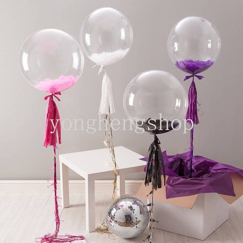 10pcs / set Balon Transparan Bahan PVC Untuk Dekorasi Pesta Pernikahan / Ulang Tahun Bobo Ball