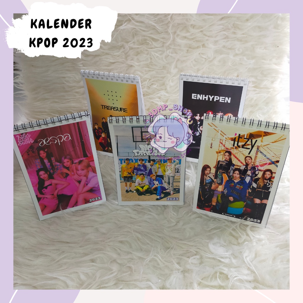 Kalender duduk 2023 kpop bts treasure jikjin nct dream  127 blackpink stray kids beat box enhypen manifesto wayv way v