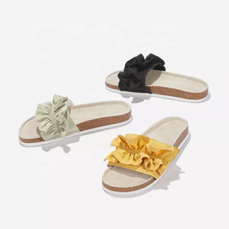 12.12 Big Sale] Sandal Wanita Birken Sol Puyuh Kerut Cantik PH06