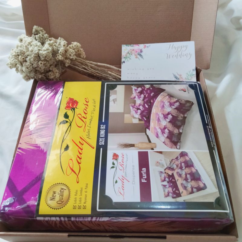 HAMPERS SPREI LADY ROSE/ KADO NIKAH/ KADO WEDDING/ GIFTBOX SPREI