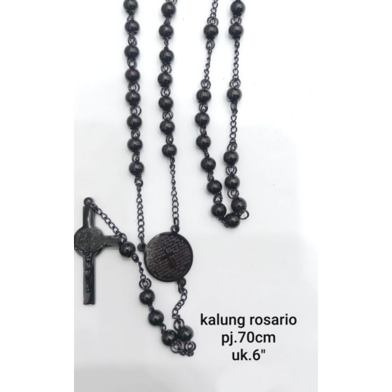 Kalung Rosario Hitam Titanium60