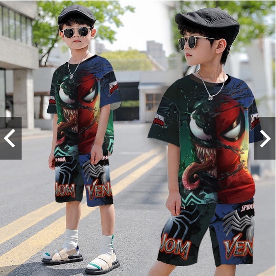 Setelan baju anak print Super hero / Set anak laki-laki usia 2-8 tahun Setelan baju Playset anak print Super hero