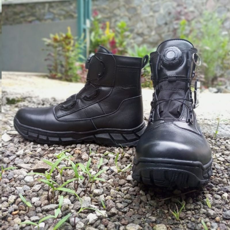 Sepatu Pdl Tali Putar Lantas Midtrex Kulit Sapi Asli Berkualitas Merk Mr.Master Sepatu Pdl Tni Polri Security Satpam