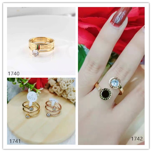 Cincin Titanium Permata Perhiasan 1740-1742