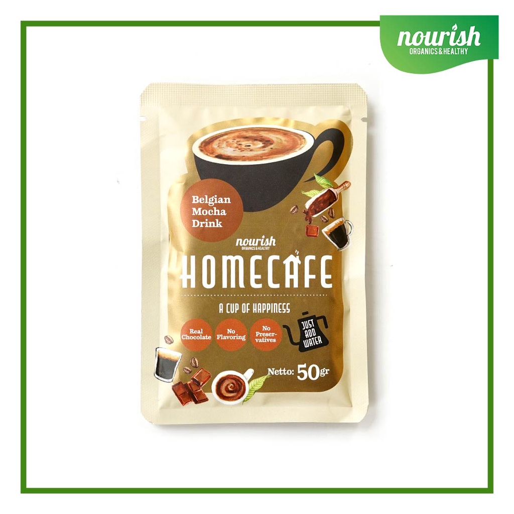 Homecafe Belgian Mocha Drink, Minuman Siap Seduh 50gr