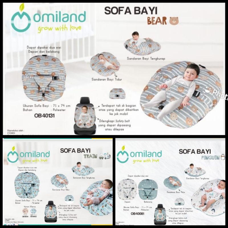 omiland bantal sofa bayi panda series