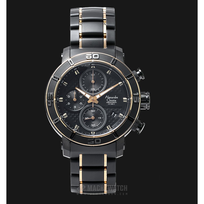 Alexandre Christie AC 6292 MC BCGBA Man Chronograph Black Dial Ceramic Watch