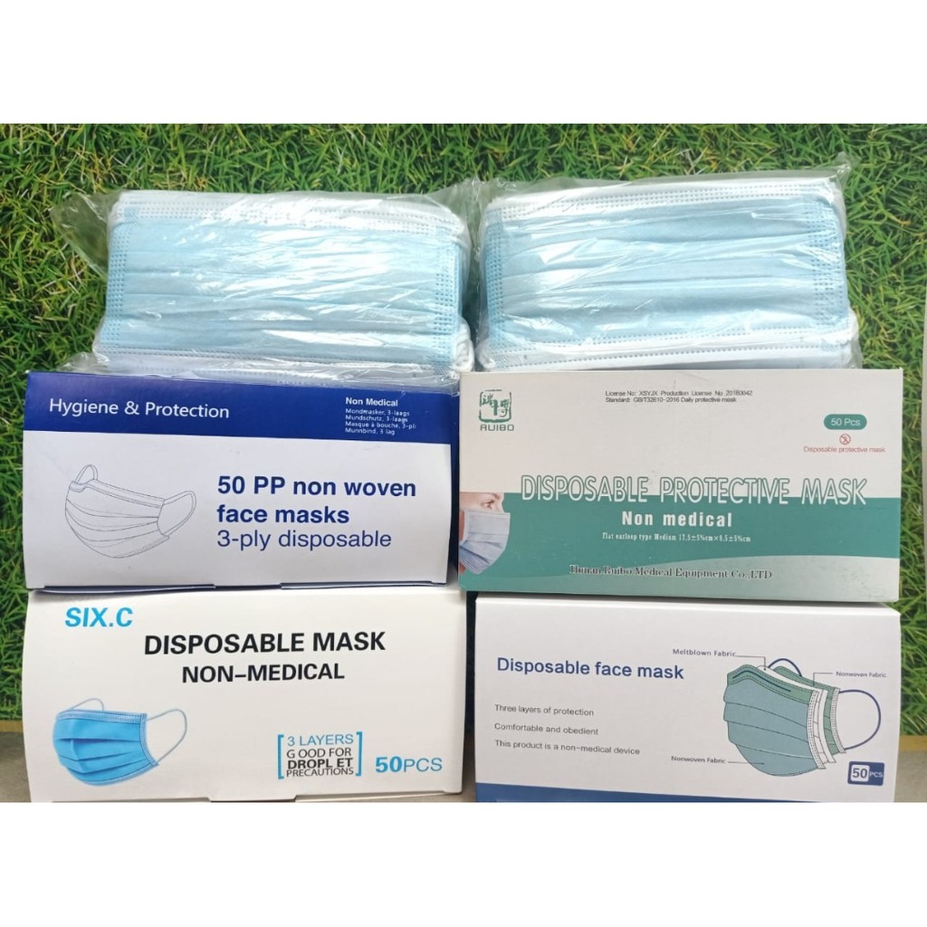 Masker 3 ply 50 pcs DISPOSABLE FACE MASK Mirip Sensi