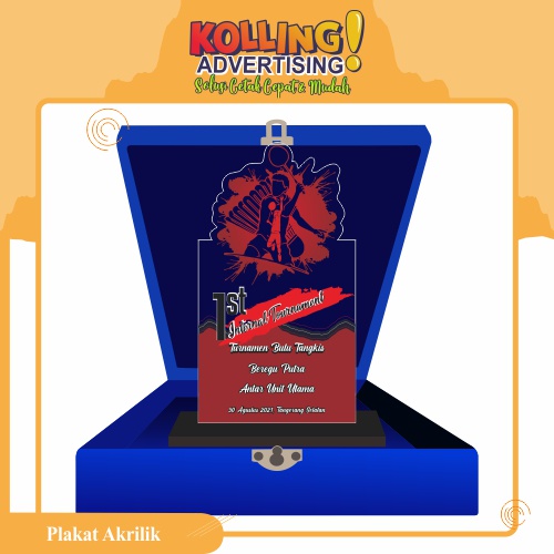 Custom plakat akrilik / Pelakat / Piala Kenang Kenangan / Bulu Tangkis